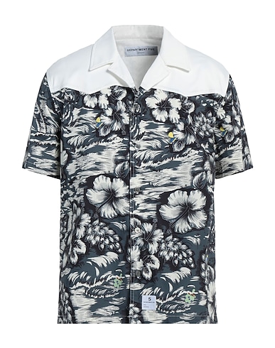 DEPARTMENT 5 Patterned shirt BIANCO 100% Cotton