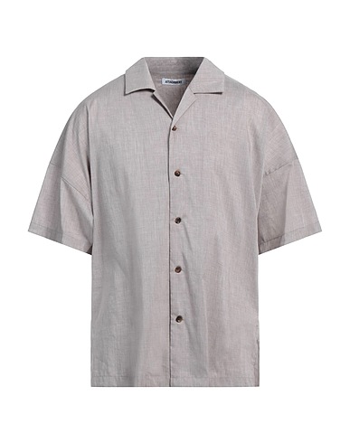 ATTACHMENT Solid colour shirt Taupe 70% Polyester, 30% Linen