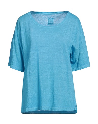 120% LINO Basic T-Shirt Azure 100% Linen