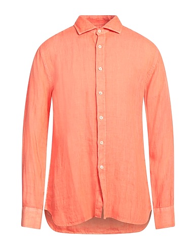 120% LINO Camicia in lino Arancione 100% Lino