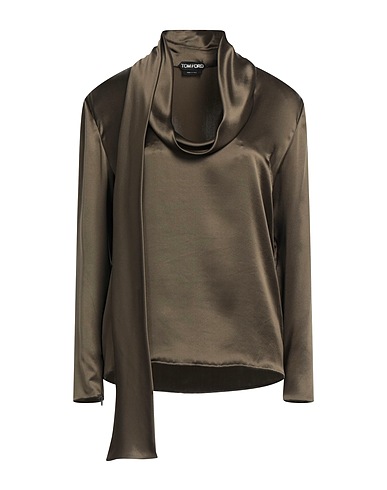 TOM FORD シルクトップス ダークグリーン シルク 100%