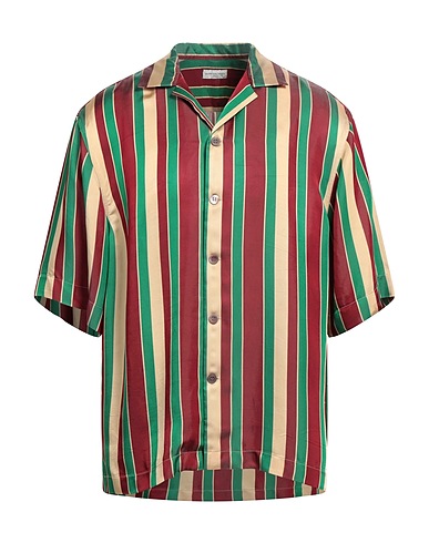 DRIES VAN NOTEN Striped shirt Burgundy 55% Acetate, 45% Cupro
