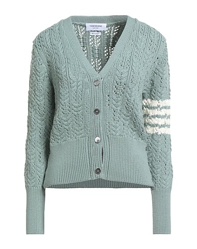 THOM BROWNE Cardigan Sage green 100% Wool