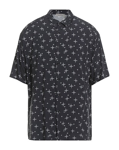 LANEUS Patterned shirt Black 100% Viscose