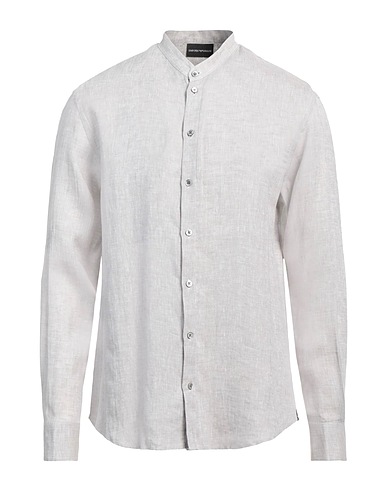 EMPORIO ARMANI Linen shirt Light grey 100% Linen