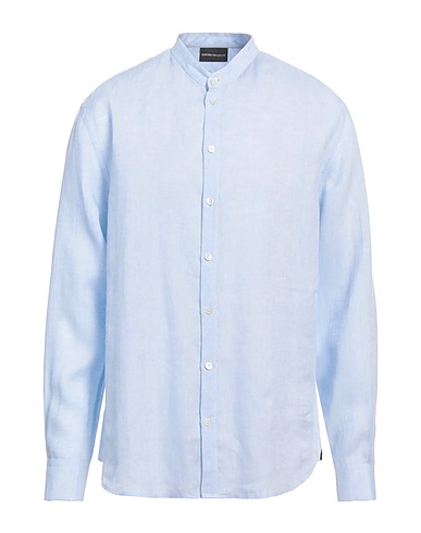 EMPORIO ARMANI Linen shirt Sky blue 100% Linen