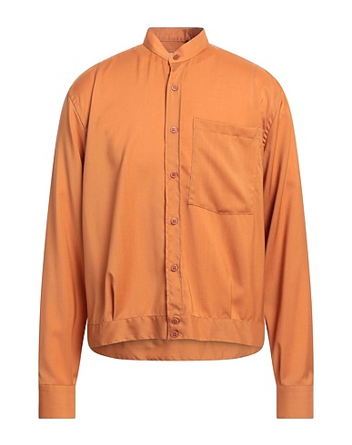 COSTUMEIN Solid colour shirt Mandarin 100% Virgin Wool