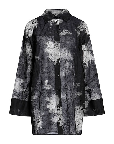 SAMSØE Φ SAMSØE Patterned shirts & blouses Black 70% Organic cotton, 30% Silk