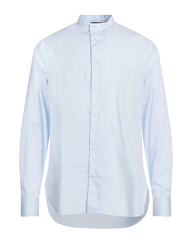EMPORIO ARMANI Camicia tinta unita Celeste 100% Cotone