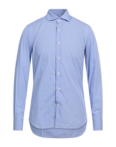 ALESSANDRO GHERARDI Patterned shirt Sky blue 100% Cotton