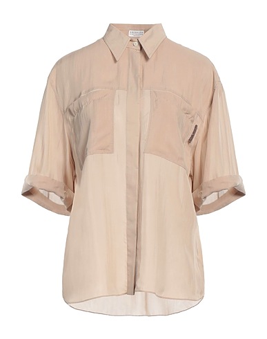 BRUNELLO CUCINELLI シャツ サンド レーヨン 68% / シルク 32% / 真鍮/ブラス / エコブラス