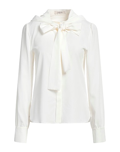 DOROTHEE SCHUMACHER Shirts & blouses with bow Ivory 90% Acetate, 5% Silk, 5% Elastane