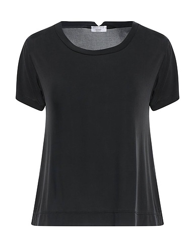 WOOL & CO Basic T-Shirt Black 92% Cupro, 8% Elastane