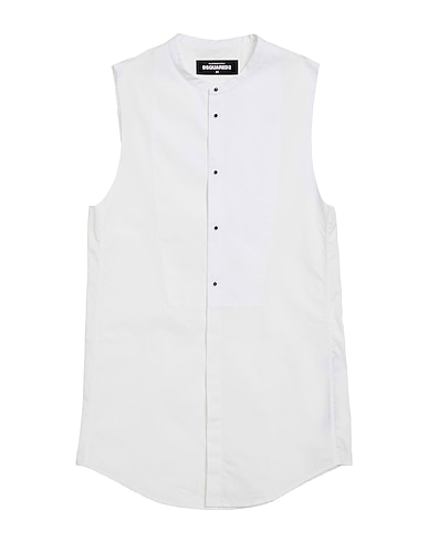 DSQUARED2 Solid color shirt Cream 100% Cotton