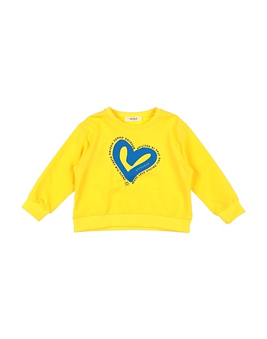 VICOLO Sweatshirt Yellow 95% Cotton, 5% Elastic fibres