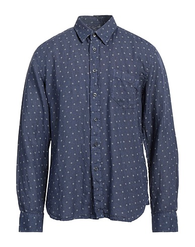 120% LINO Camicia fantasia Blu navy 100% Lino
