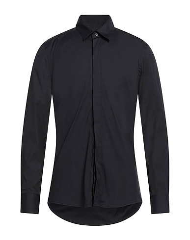 LOW BRAND Camicia tinta unita Nero 78% Cotone, 18% Poliammide, 4% Elastan