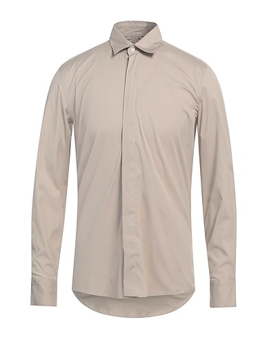 LOW BRAND Camicia tinta unita Beige 78% Cotone, 18% Poliammide, 4% Elastan