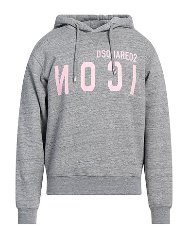 DSQUARED2 Hooded track jacket  Grey 100% Cotton, Elastane