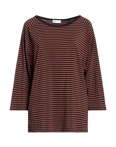 DIANA GALLESI T-shirt Dark brown 62% Polyester, 33% Viscose, 5% Elastane