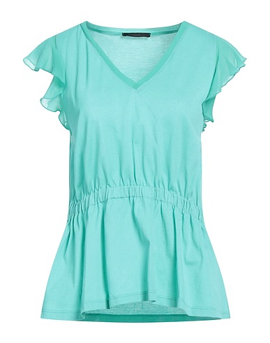 PINKO Top Light green 100% Cotton, Polyester