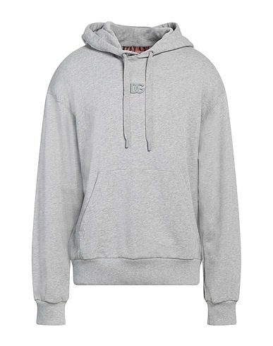 DOLCE&GABBANA Hooded sweatshirt Grey 100% Cotton, Elastane, Acrylic, Polyamide