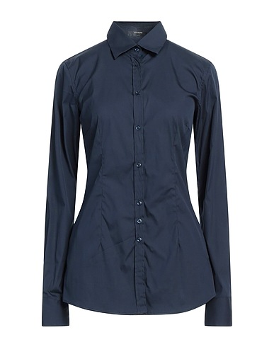 AGLINI Solid color shirts & blouses Navy 78% Cotton, 18% Polyamide, 4% Elastane