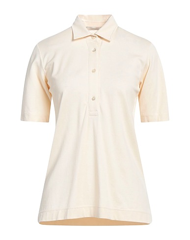 CIRCOLO 1901 Polo shirt Beige 97% Cotton, 3% Elastane