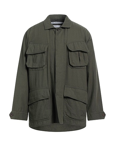WHITE MOUNTAINEERING Solid colour shirt Military green 53% Wool, 47% Cotton