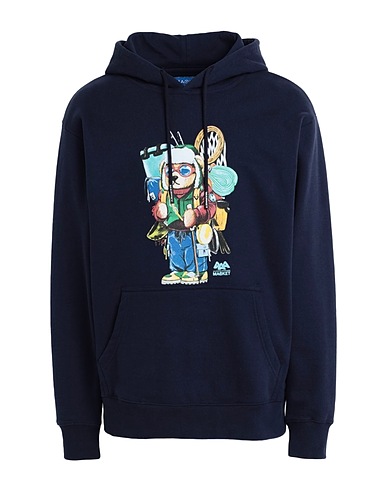 MARKET Hooded sweatshirt Ultralight Bear Hoodie
 Navy 100% Cotton