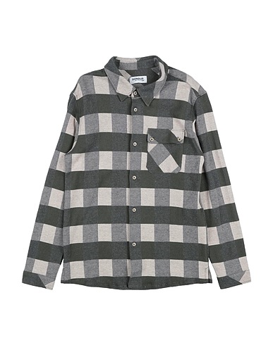 DONDUP Patterned shirt Taupe 100% Cotton