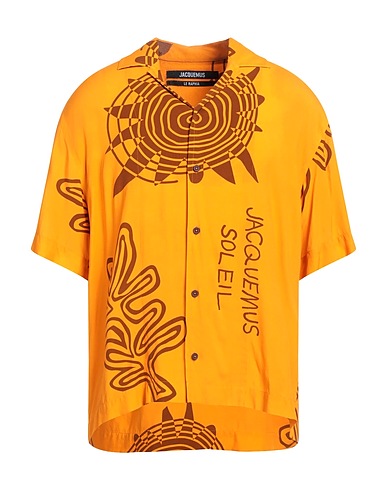 JACQUEMUS Patterned shirt Orange 100% Viscose