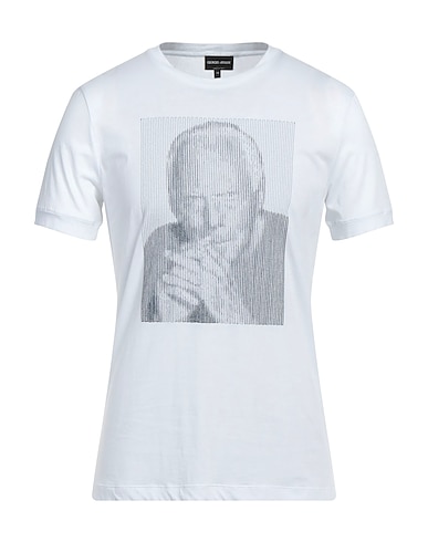 GIORGIO ARMANI T-shirt Λευκό 100% Βαμβάκι, Πολυεστέρας