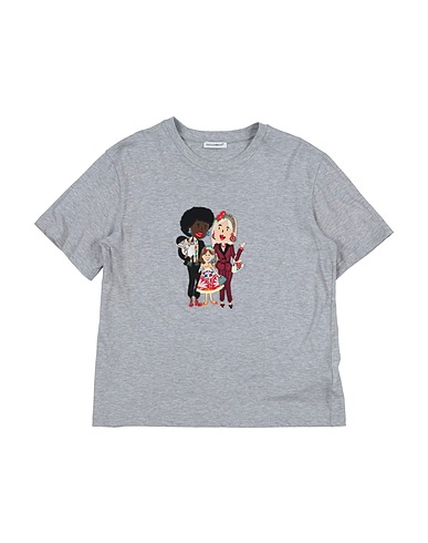 DOLCE&GABBANA T-shirt Grey 100% Cotton, Polyester, Silk, Wool, Synthetic fibers
