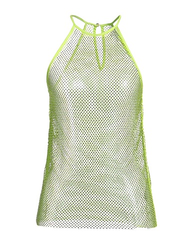 PATRIZIA PEPE Top Vert clair 96% Polyester, 4% Élasthanne, Verre