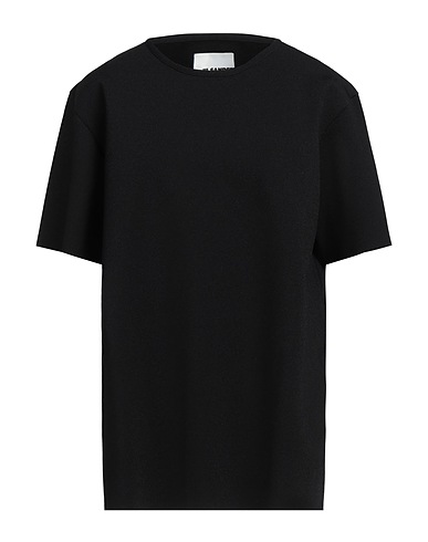 JIL SANDER Basic T-Shirt Black 83% Viscose, 17% Polyester