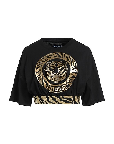 JUST CAVALLI Crop top Black 100% Cotton