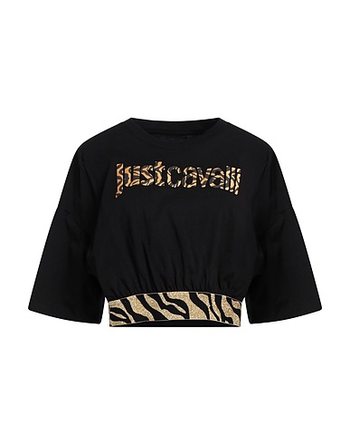 JUST CAVALLI Crop top Black 100% Cotton