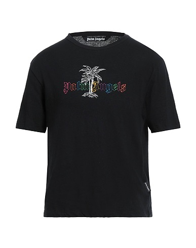 PALM ANGELS T-shirt Black 70% Cotton, 30% Linen, Polyester