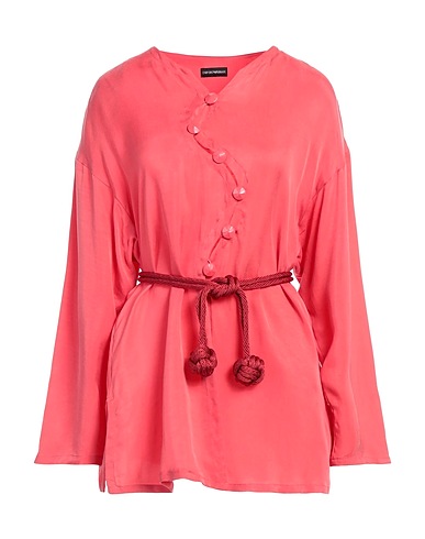 EMPORIO ARMANI Solid colour shirts & blouses Coral 100% Cupro, Acetate