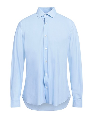 BARBA Napoli Solid colour shirt Light blue 73% Polyamide, 27% Elastane