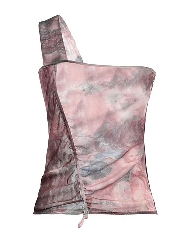 BALMAIN One-shoulder top Pink 100% Polyamide