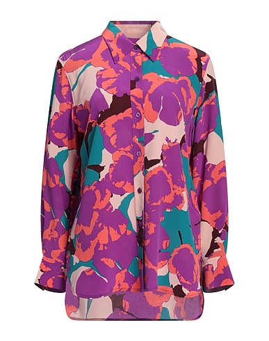 EQUIPMENT Patterned shirts & blouses Purple 100% Silk