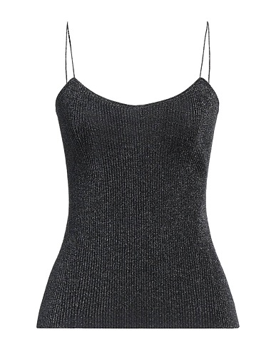 KHAITE Camisole Charcoal 49% Polyester, 25% Polyamide, 23% Metallic fiber, 3% Elastane