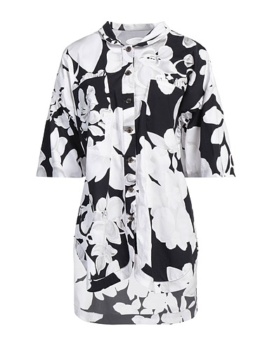 KIKA VARGAS Floral shirts & blouses Black 97% Cotton, 3% Elastane