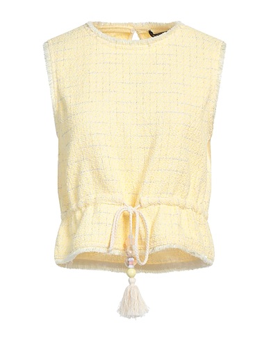 MAJE Top Pastellgelb 55% Baumwolle, 31% Polyester, 8% Gewebefasern, 6% Viskose, Perlmutt