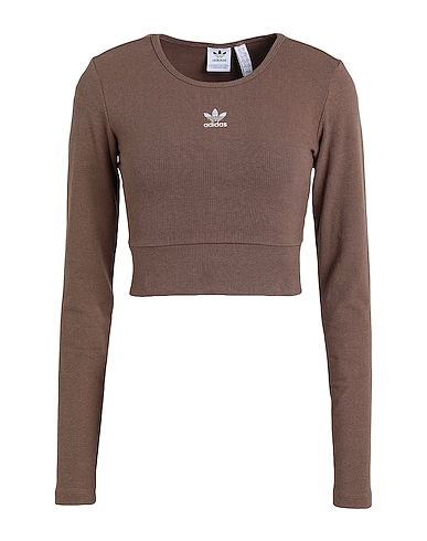 ADIDAS ORIGINALS Crop top RIB LS TEE
 Brown 43% Cotton, 43% Viscose, 14% Elastane