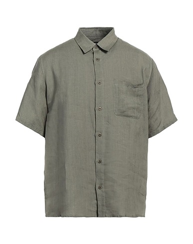 A.P.C. Einfarbiges Hemd Militärgrün 100% Leinen