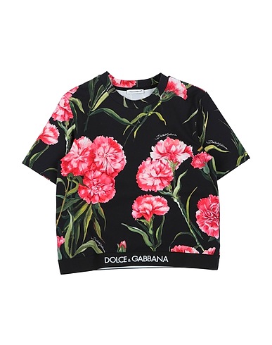 DOLCE&GABBANA T-shirt Black 90% Cotton, 10% Elastane, Polyester, Polyamide