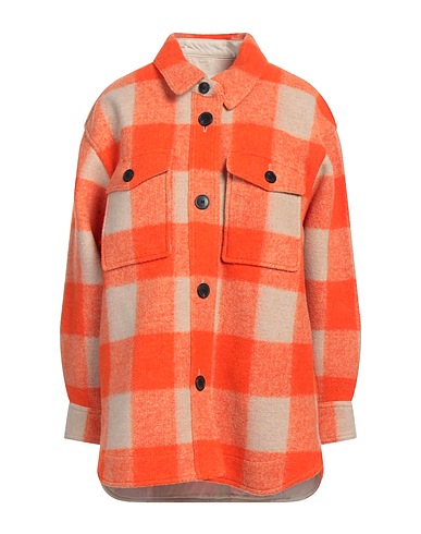 MARANT ÉTOILE Checked shirt Orange 42% Recycled polyester, 27% Virgin Wool, 16% Polyester, 15% Acrylic